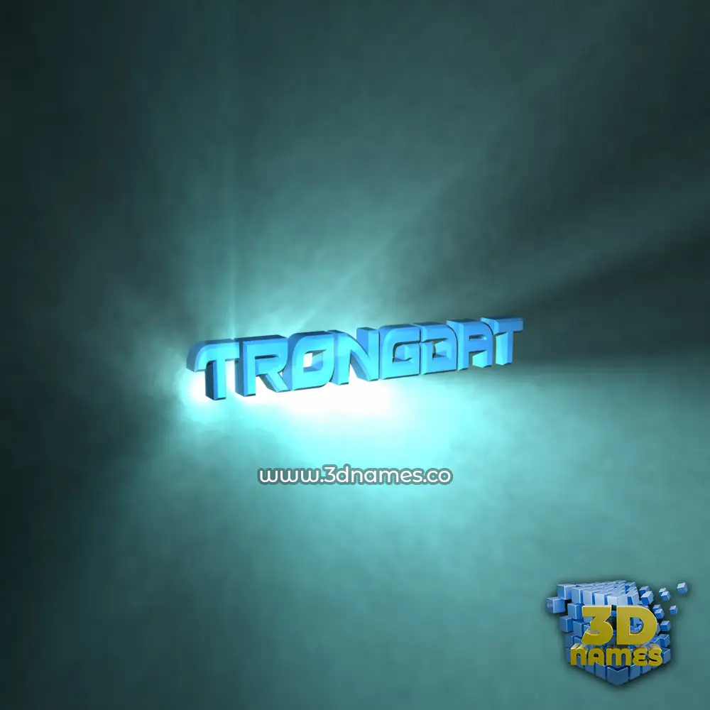 trongdat in Light Shine style - 3D name wallpaper