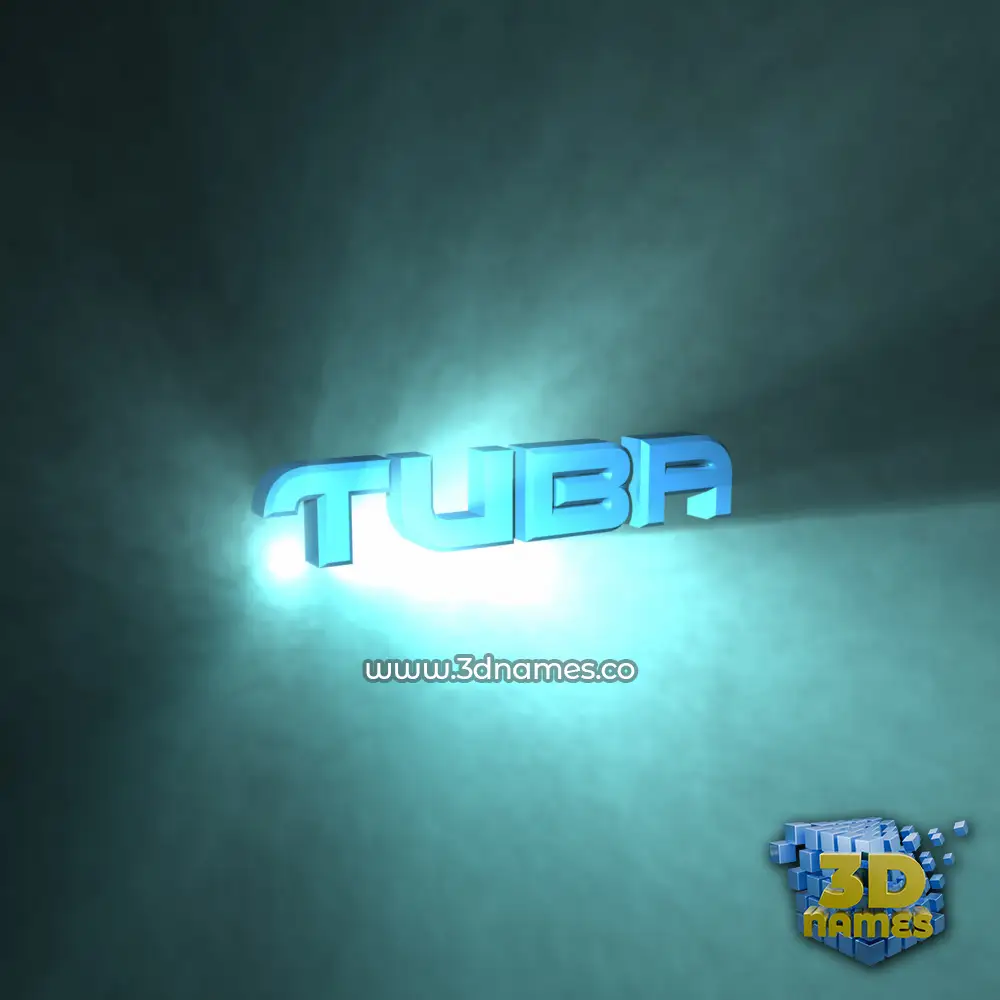 tuba in Light Shine style - 3D name wallpaper