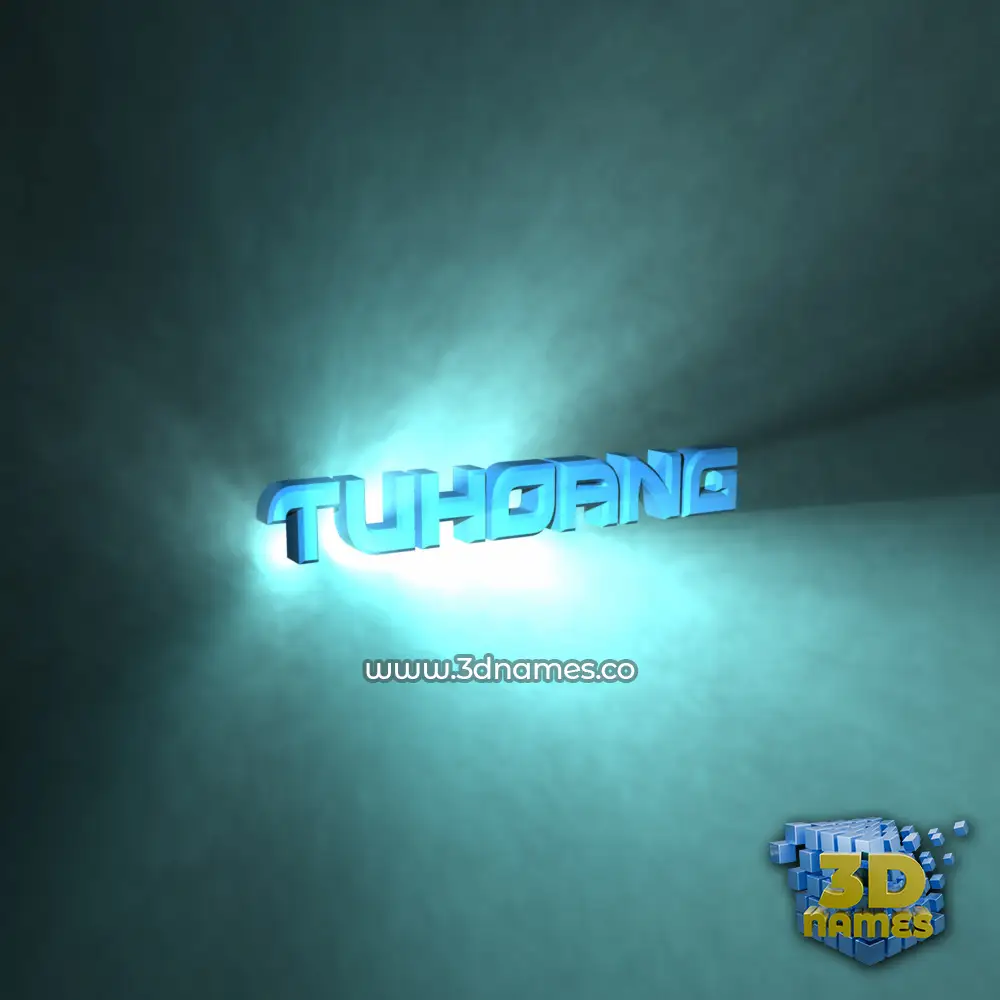 tuhoang in Light Shine style - 3D name wallpaper