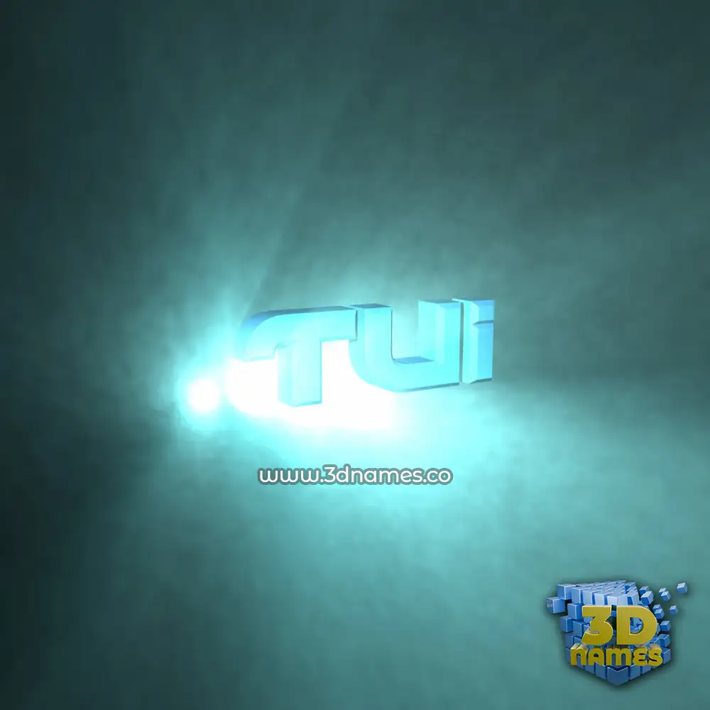 tui in Light Shine style - 3D name wallpaper