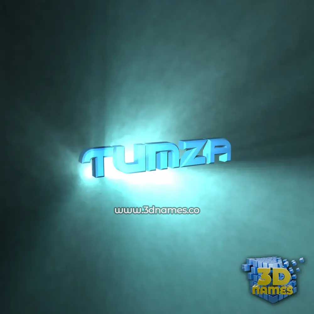 tumza in Light Shine style - 3D name wallpaper