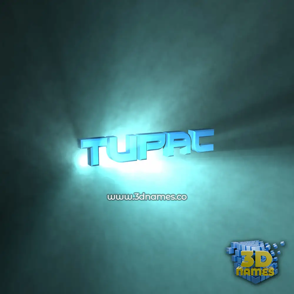 tupac in Light Shine style - 3D name wallpaper