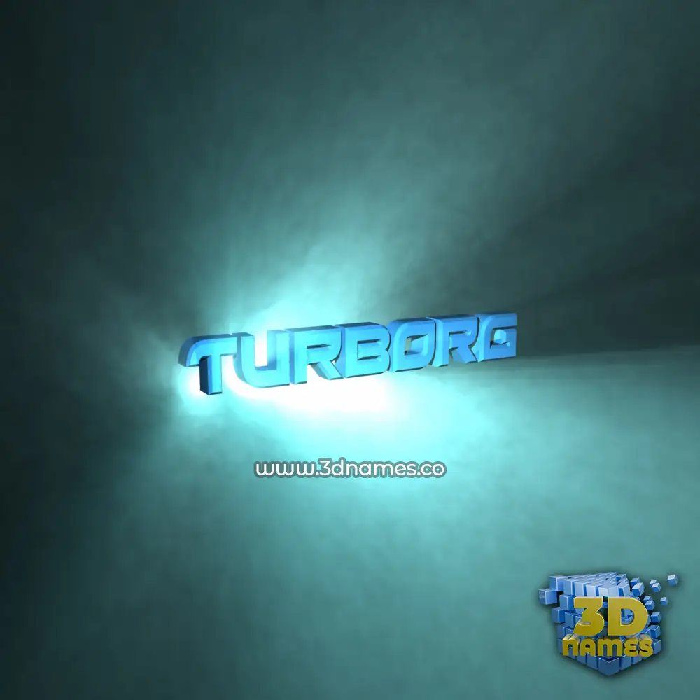 turborg in Light Shine style - 3D name wallpaper