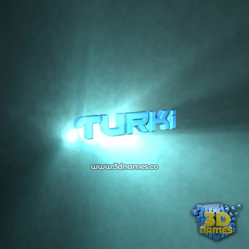 turki in Light Shine style - 3D name wallpaper
