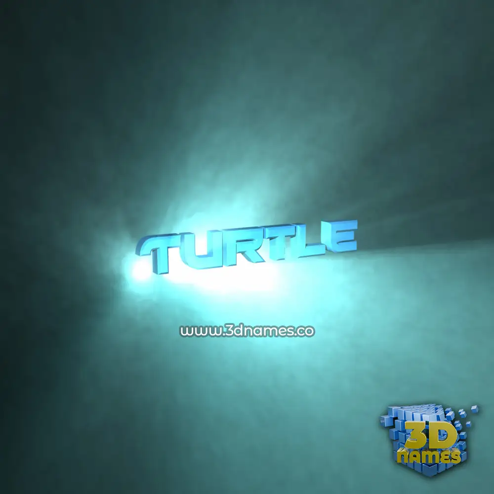 turtle in Light Shine style - 3D name wallpaper