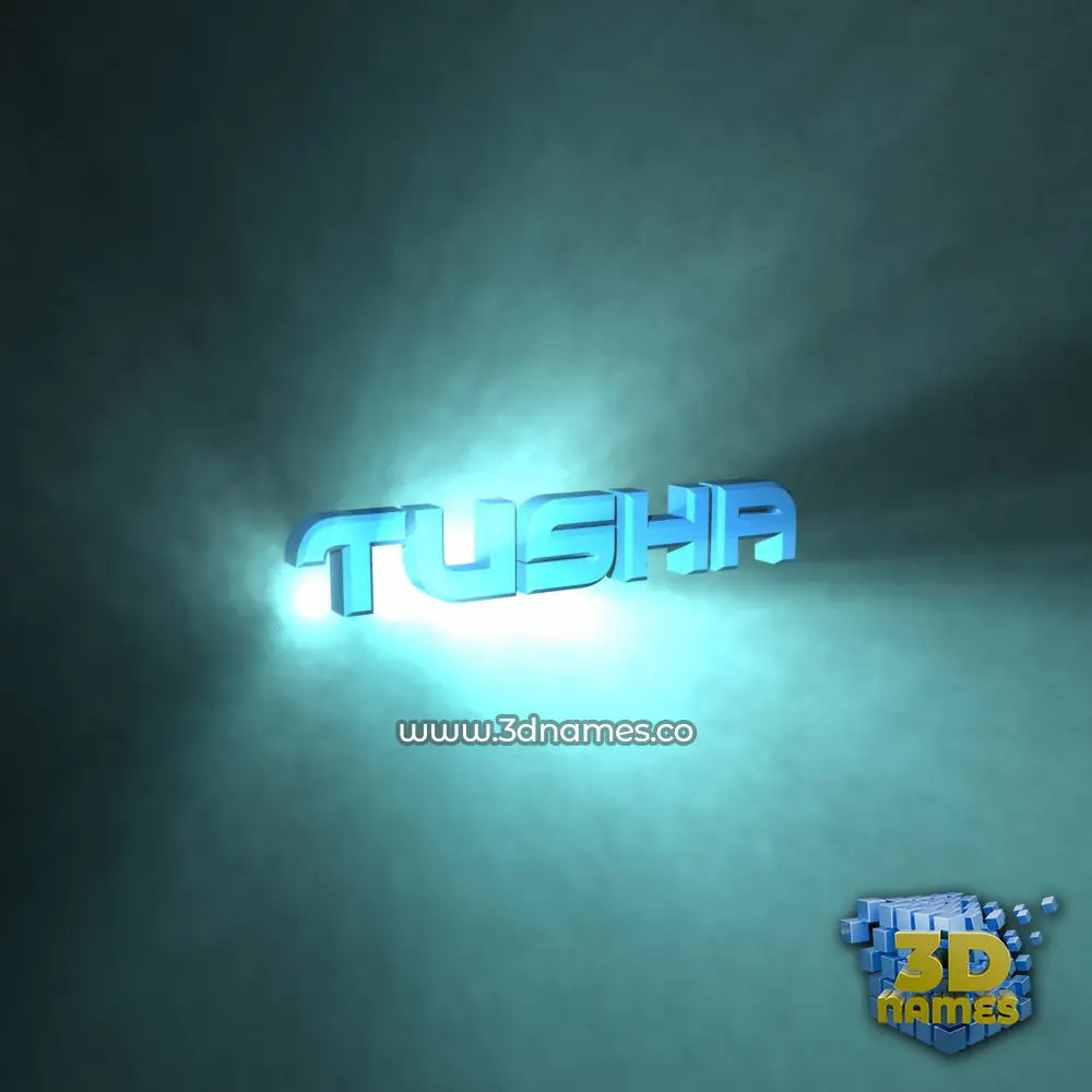 tusha in Light Shine style - 3D name wallpaper