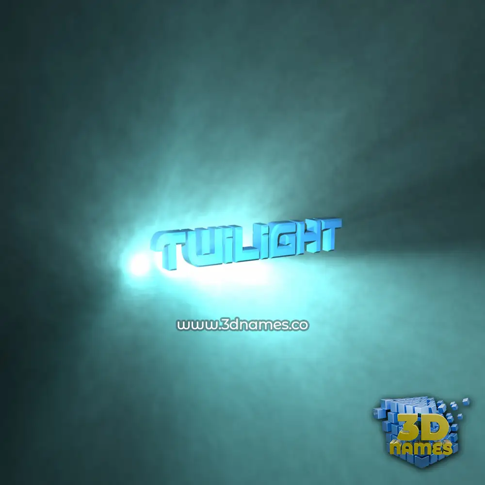 twilight in Light Shine style - 3D name wallpaper