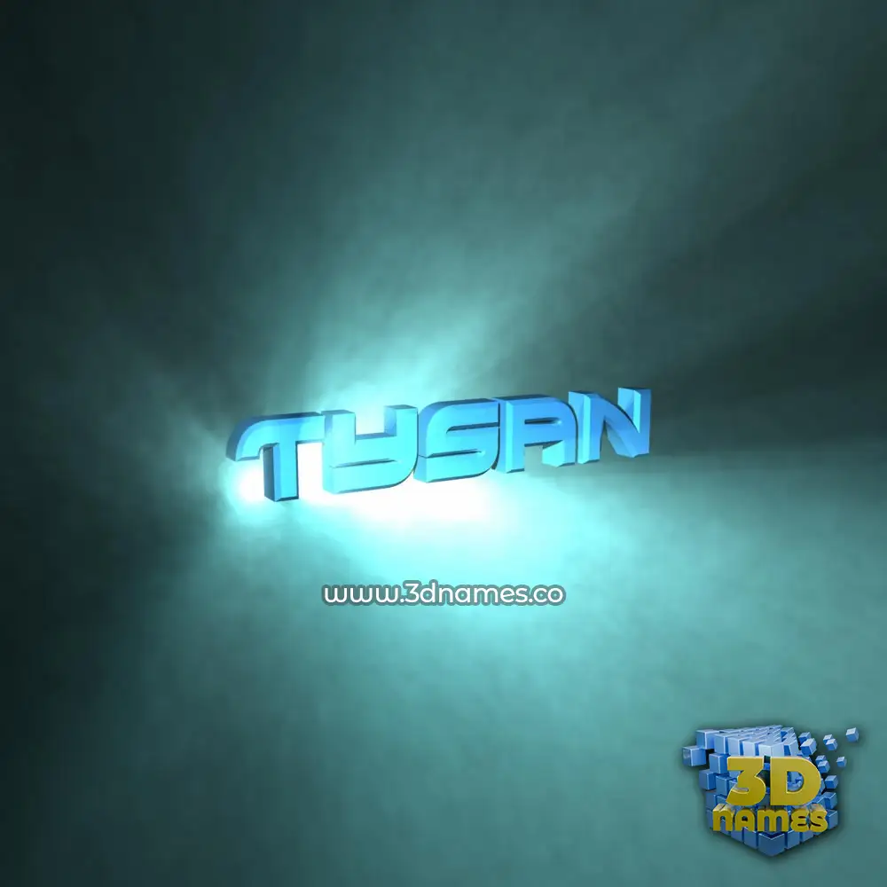 tysan in Light Shine style - 3D name wallpaper
