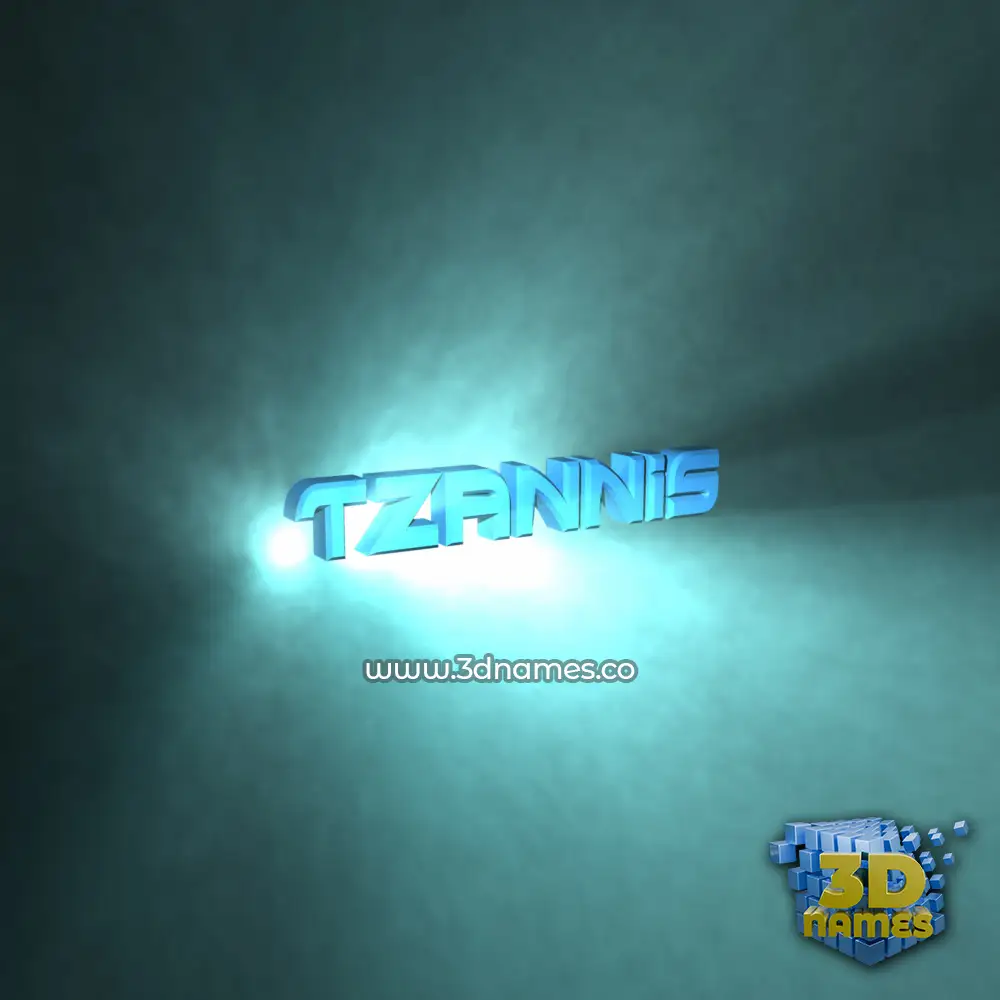 tzannis in Light Shine style - 3D name wallpaper