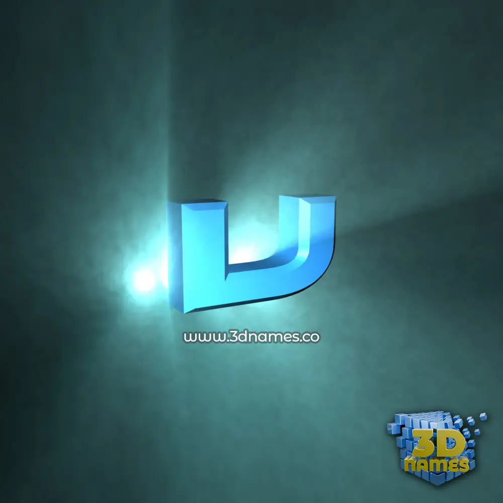 u in Light Shine style - 3D name wallpaper