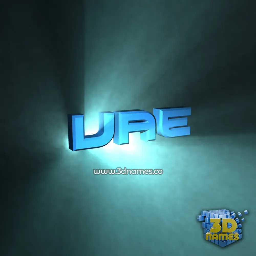 uae in Light Shine style - 3D name wallpaper