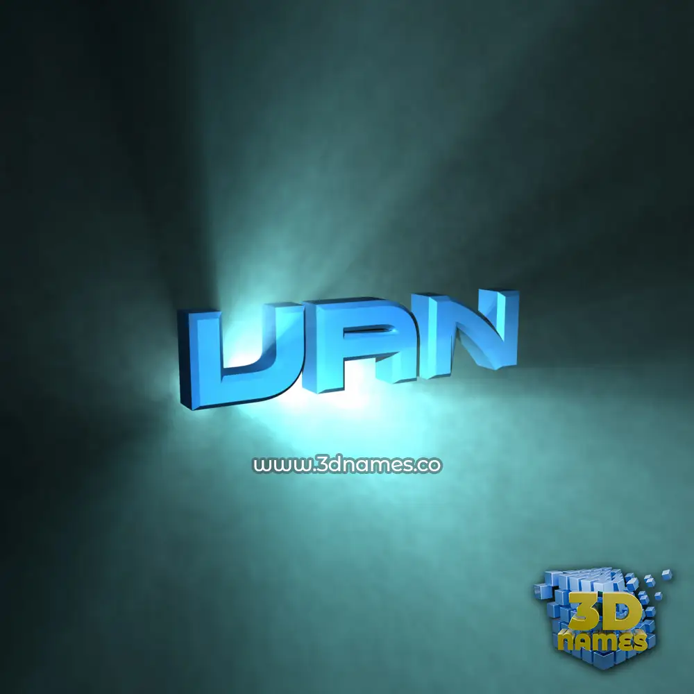 uan in Light Shine style - 3D name wallpaper