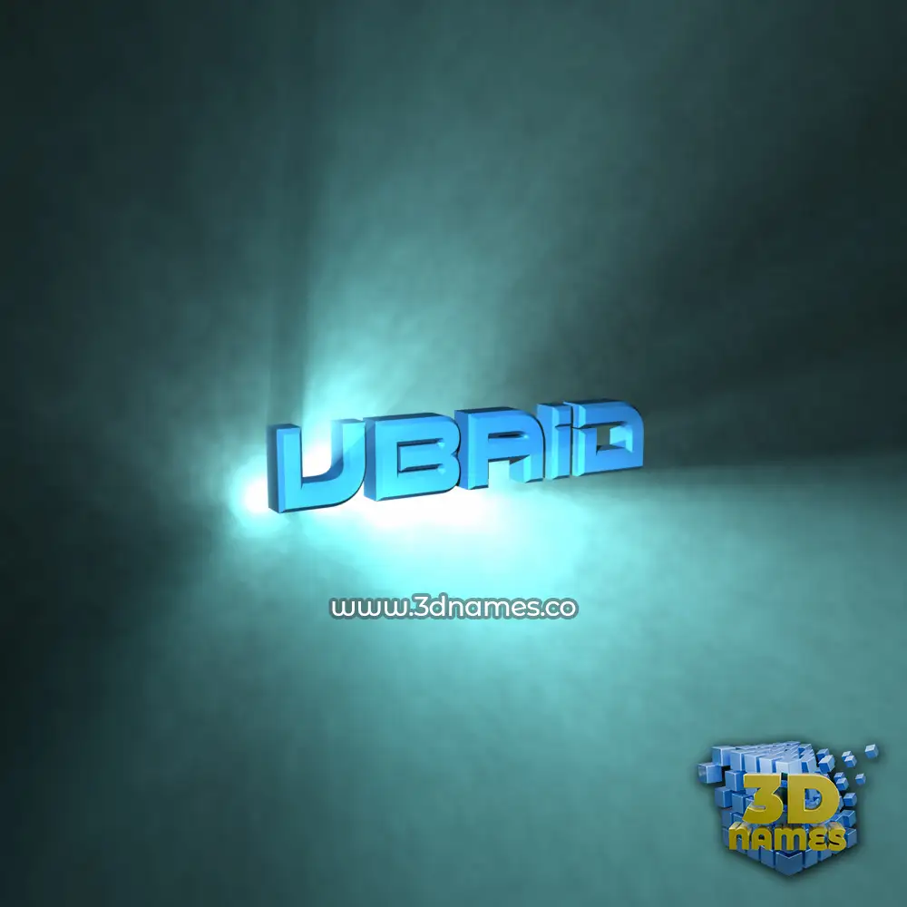 ubaid in Light Shine style - 3D name wallpaper