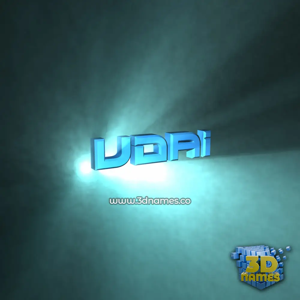 udai in Light Shine style - 3D name wallpaper