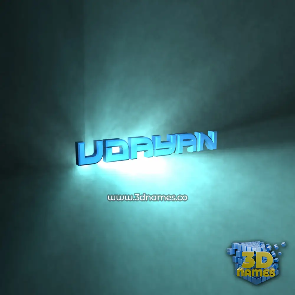 udayan in Light Shine style - 3D name wallpaper