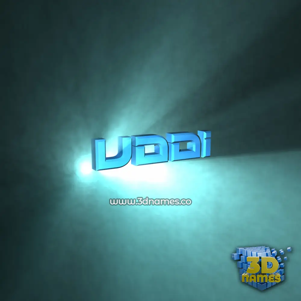 uddi in Light Shine style - 3D name wallpaper