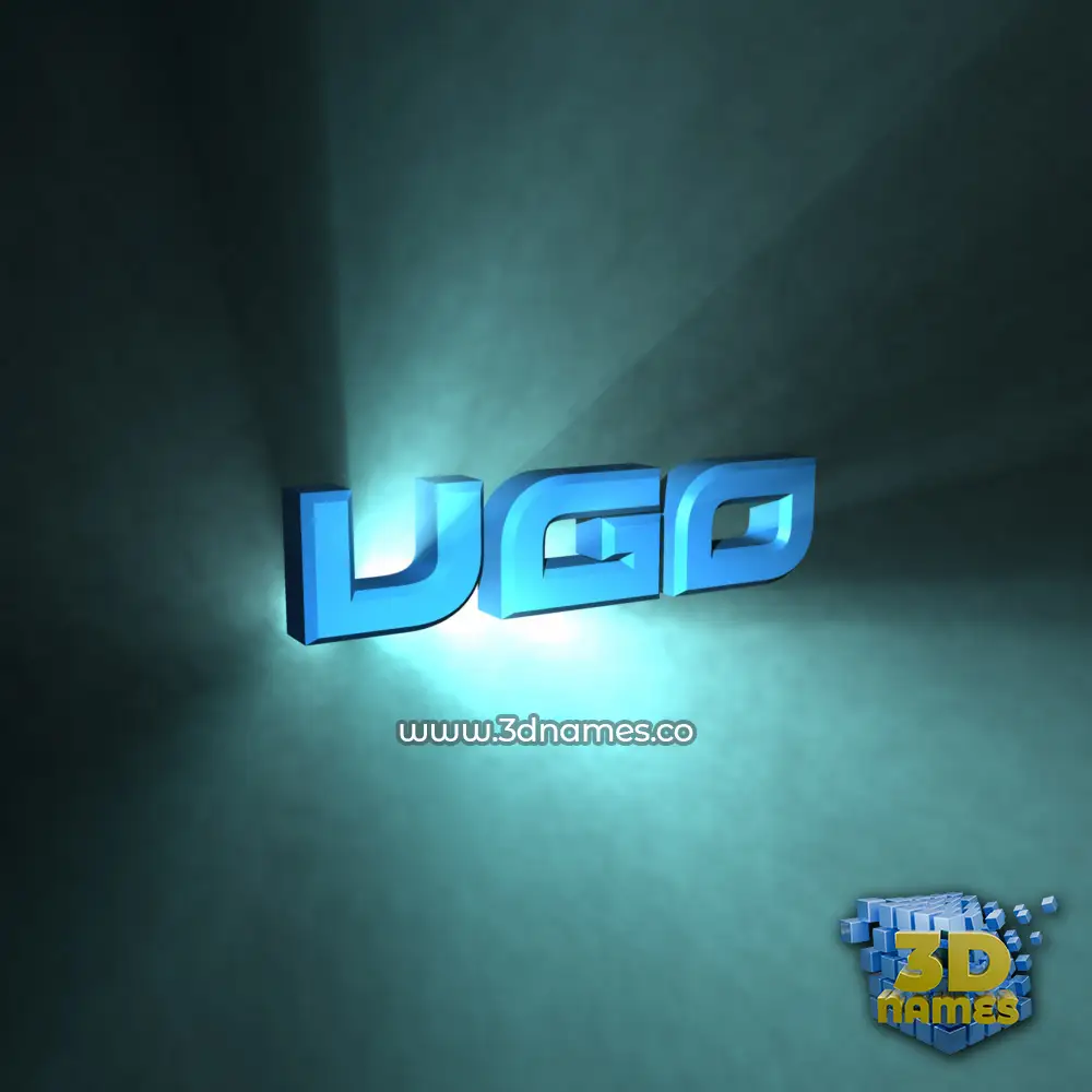 ugo in Light Shine style - 3D name wallpaper