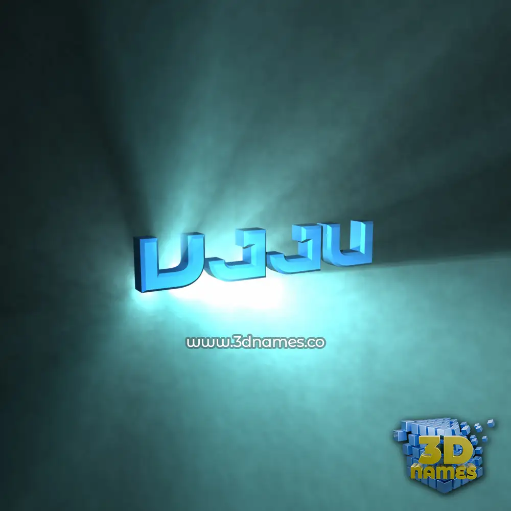 ujju in Light Shine style - 3D name wallpaper