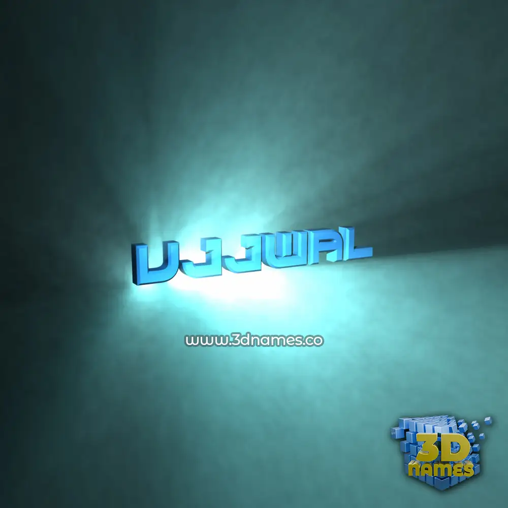 ujjwal in Light Shine style - 3D name wallpaper