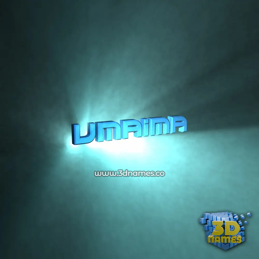 umaima in Light Shine style - 3D name wallpaper