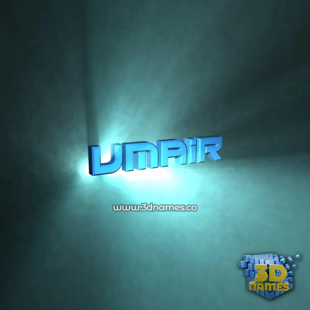 umair in Light Shine style - 3D name wallpaper
