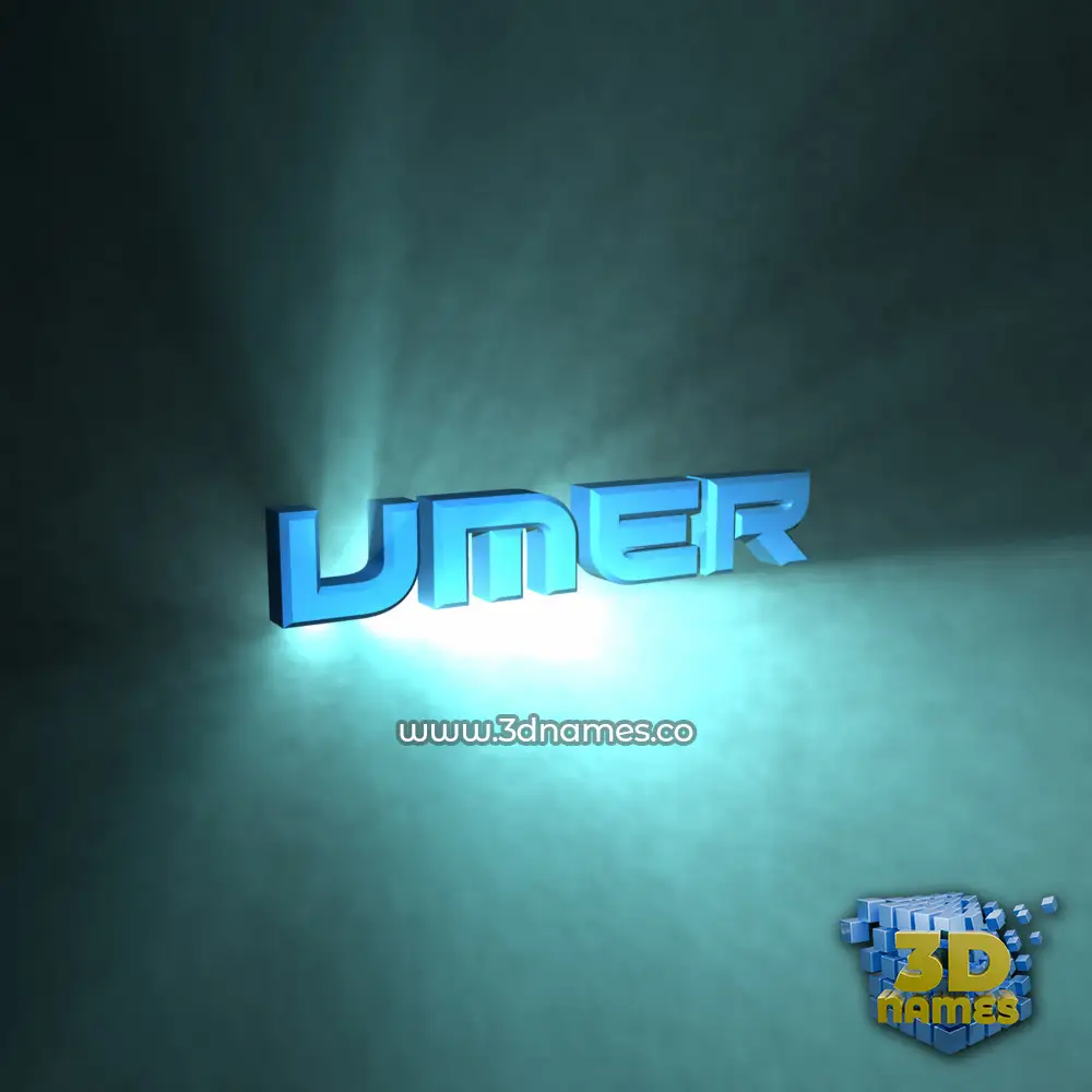 umer in Light Shine style - 3D name wallpaper