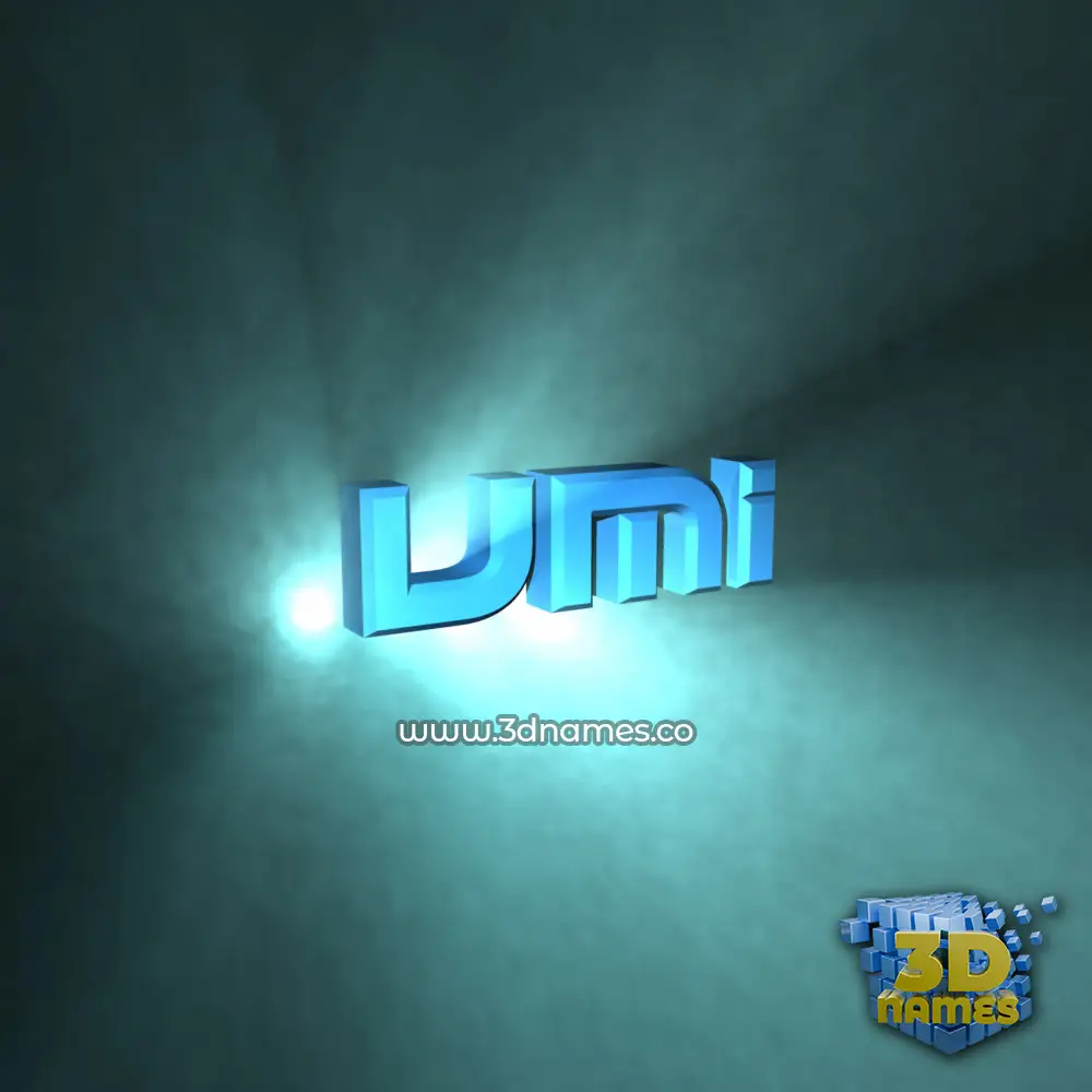umi in Light Shine style - 3D name wallpaper