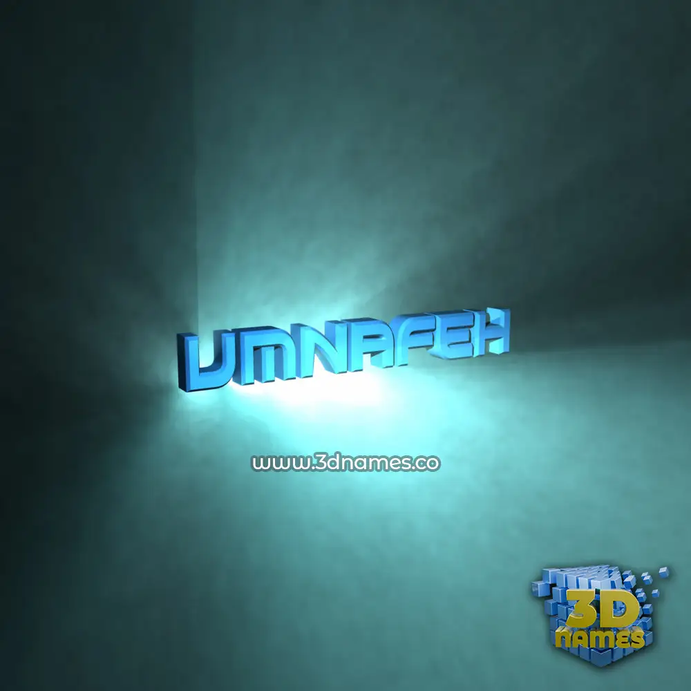 umnafeh in Light Shine style - 3D name wallpaper