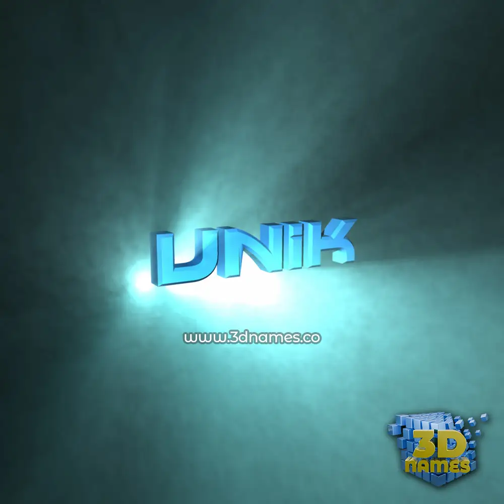 unik in Light Shine style - 3D name wallpaper