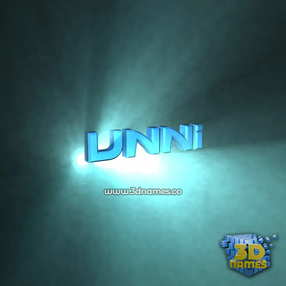 unni in Light Shine style - 3D name wallpaper