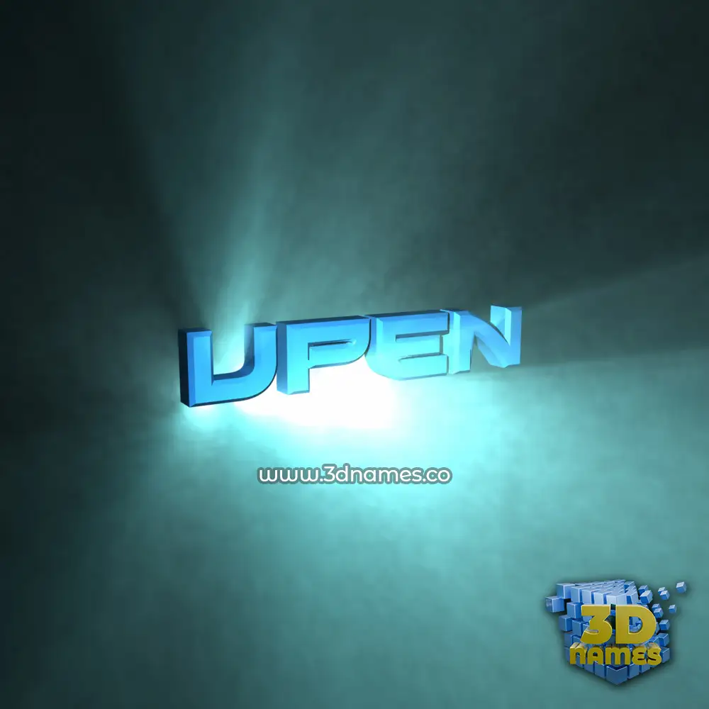 upen in Light Shine style - 3D name wallpaper