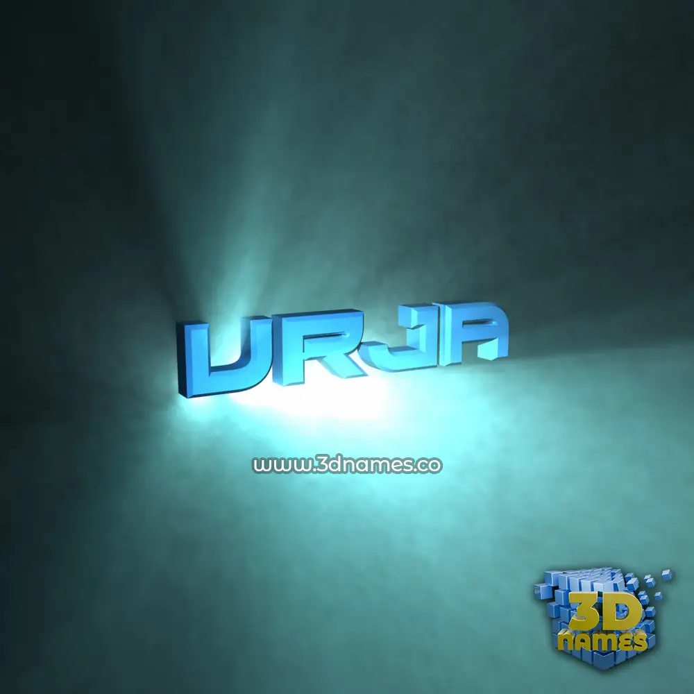 urja in Light Shine style - 3D name wallpaper