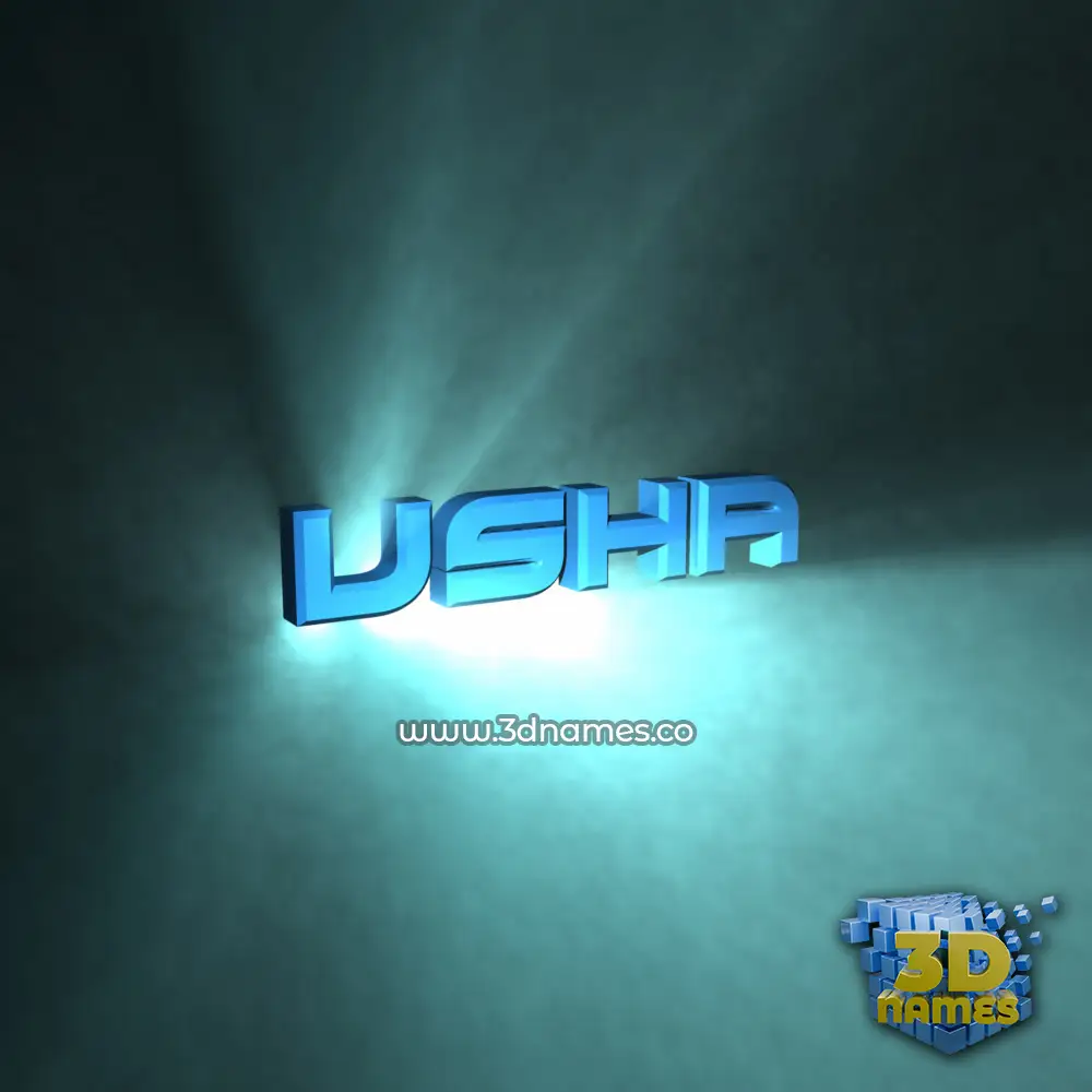 usha in Light Shine style - 3D name wallpaper