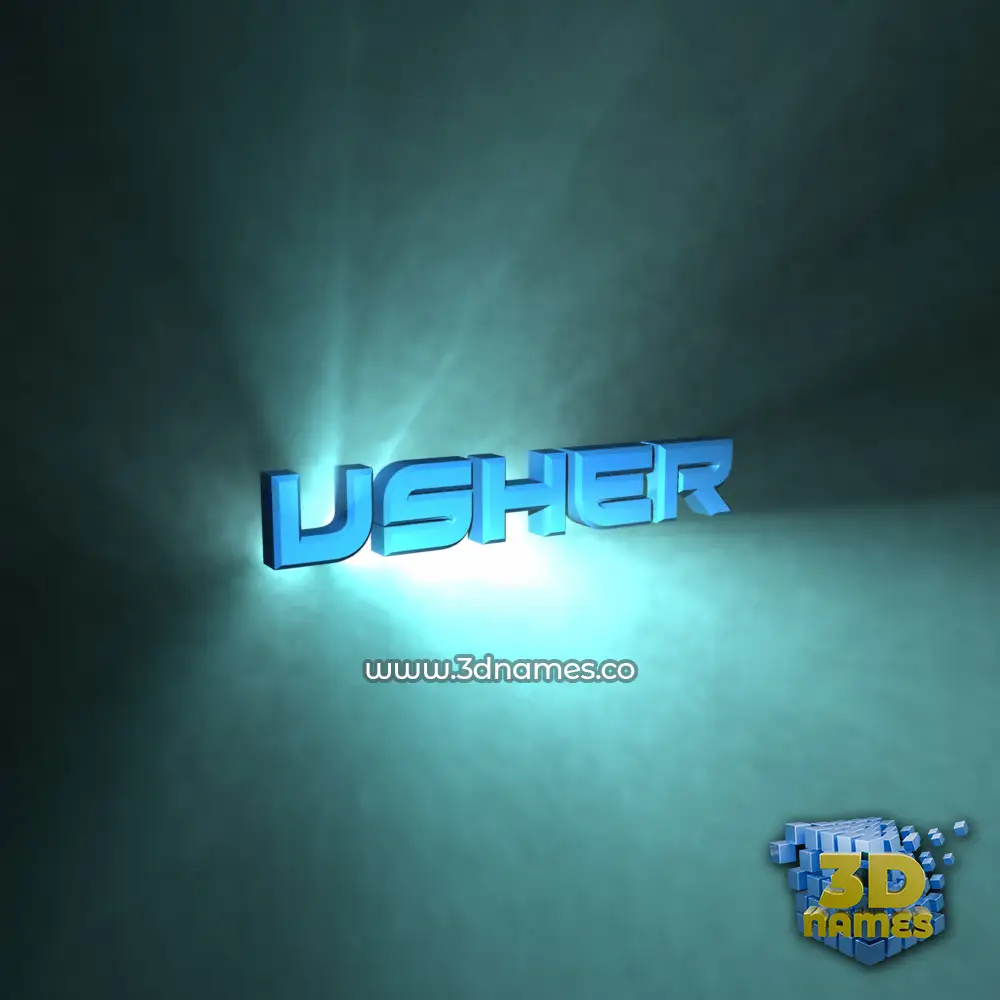 usher in Light Shine style - 3D name wallpaper