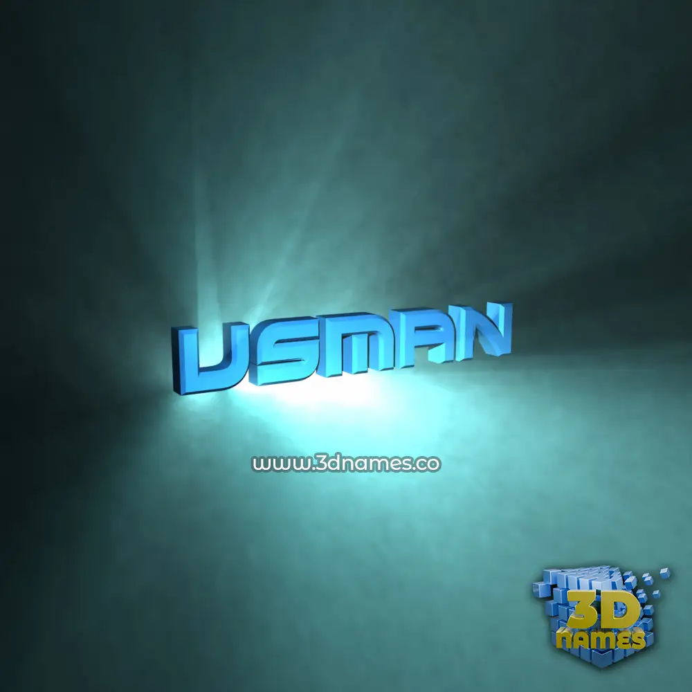 usman in Light Shine style - 3D name wallpaper