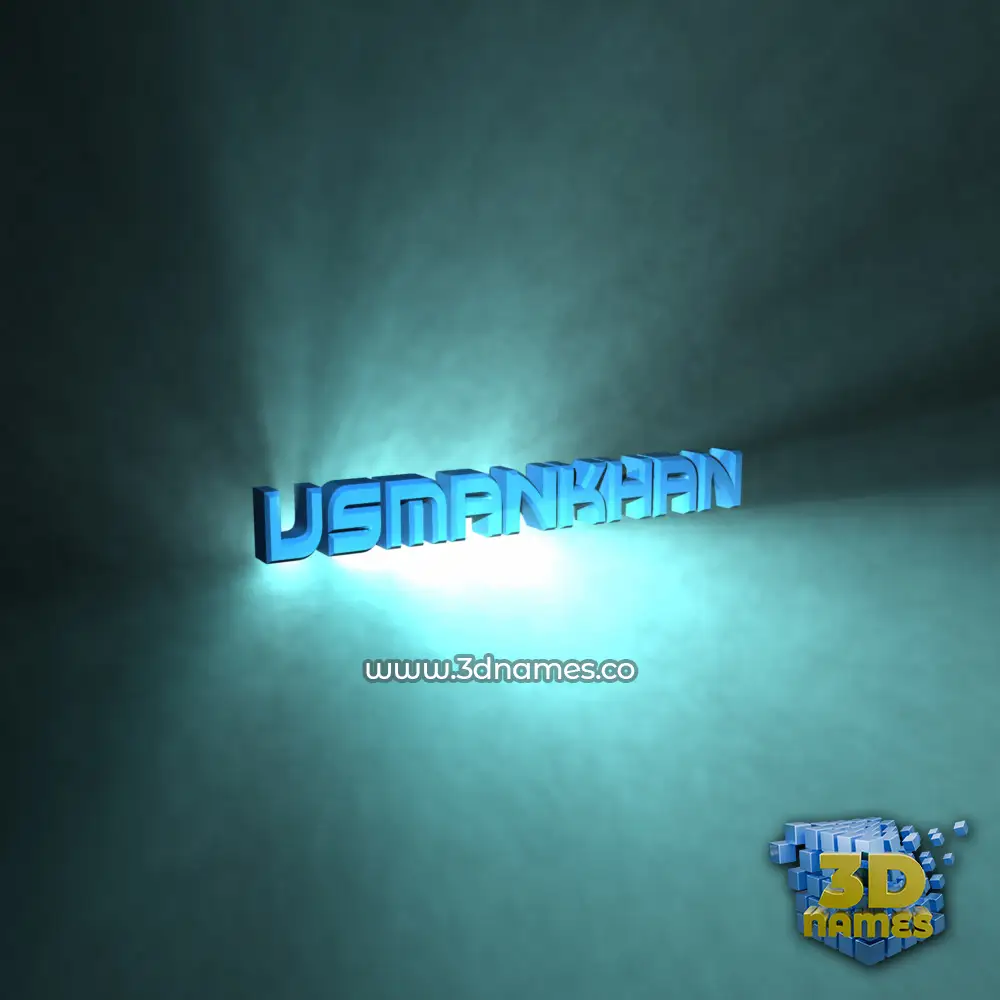 usmankhan in Light Shine style - 3D name wallpaper