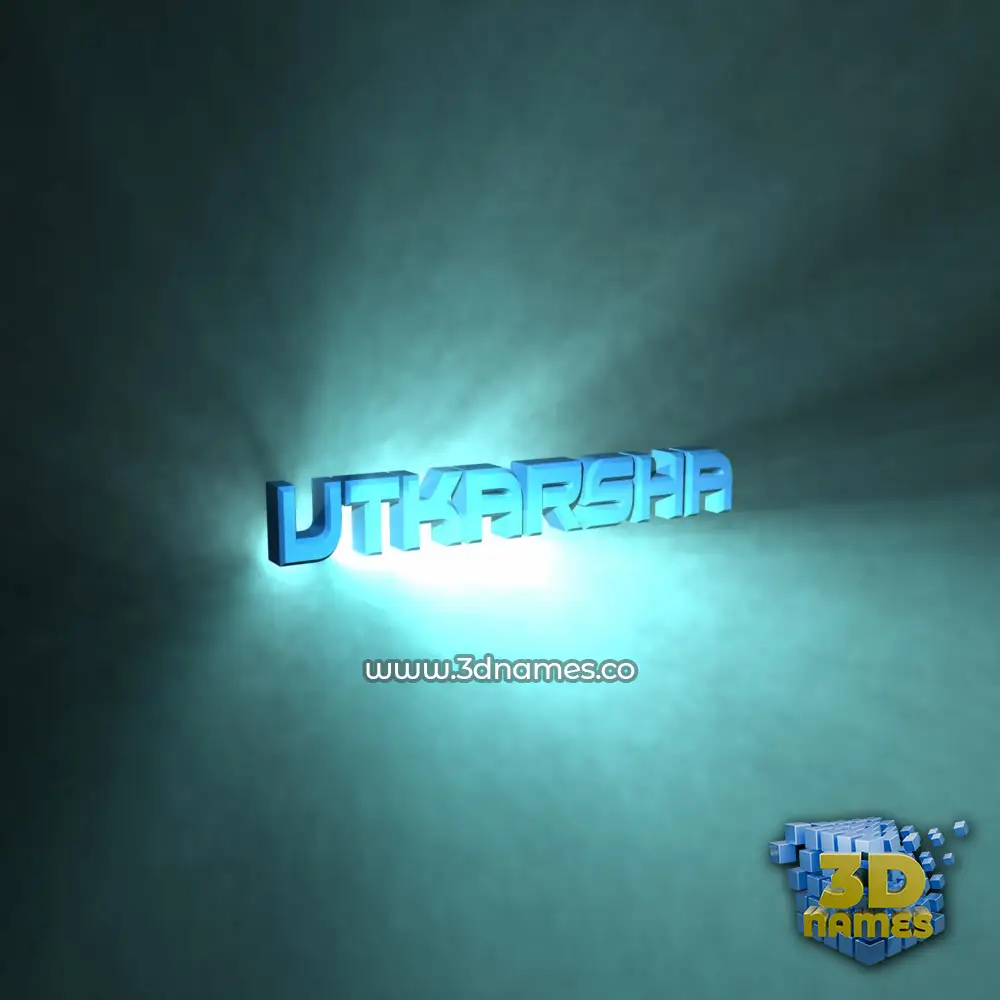 utkarsha in Light Shine style - 3D name wallpaper