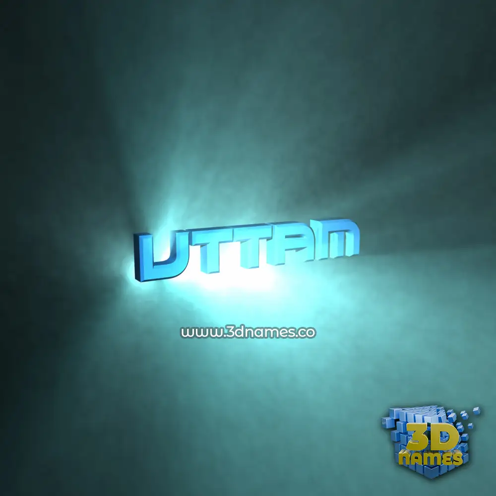uttam in Light Shine style - 3D name wallpaper