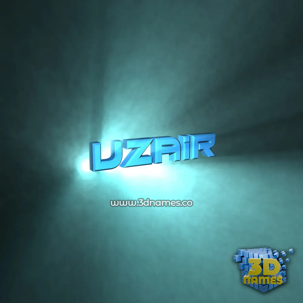 uzair in Light Shine style - 3D name wallpaper