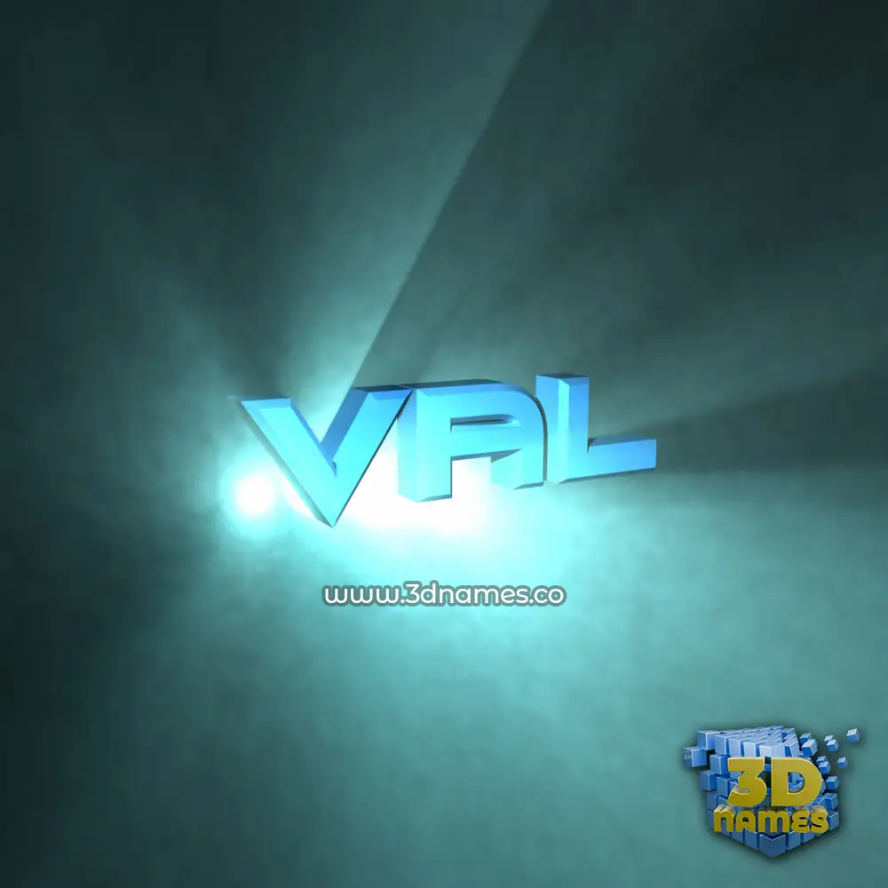val in Light Shine style - 3D name wallpaper