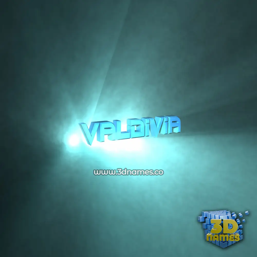 valdivia in Light Shine style - 3D name wallpaper