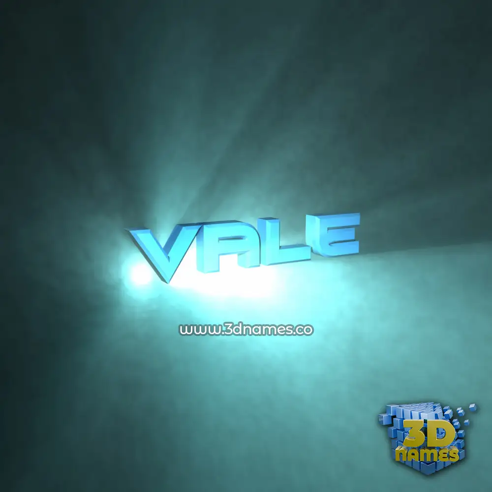 vale in Light Shine style - 3D name wallpaper