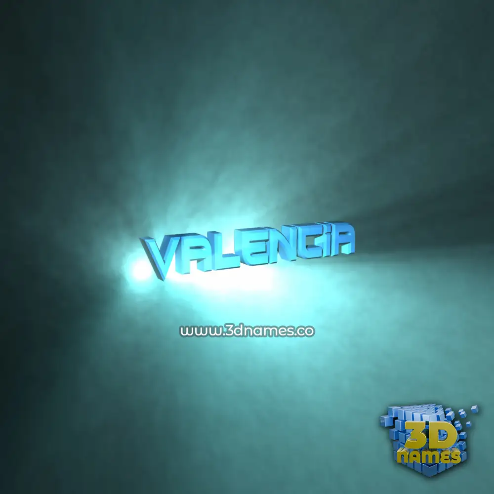 valencia in Light Shine style - 3D name wallpaper