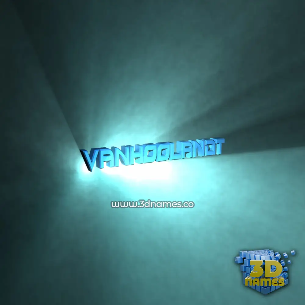 vanhoolandt in Light Shine style - 3D name wallpaper