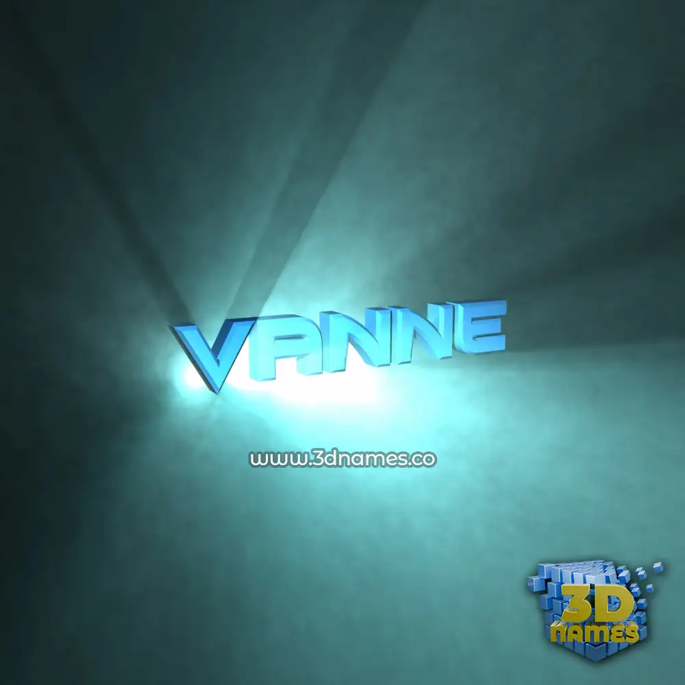 vanne in Light Shine style - 3D name wallpaper