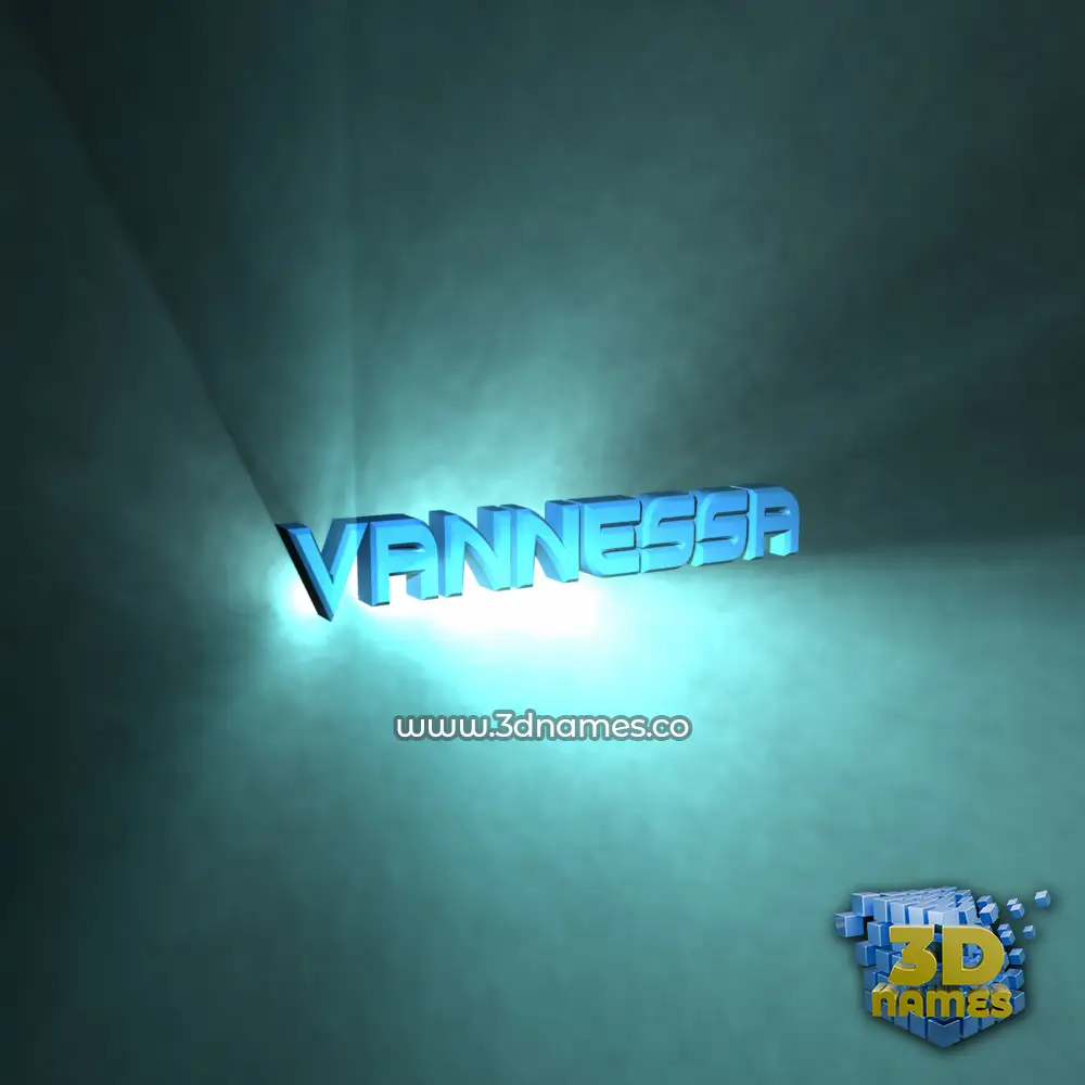 vannessa in Light Shine style - 3D name wallpaper