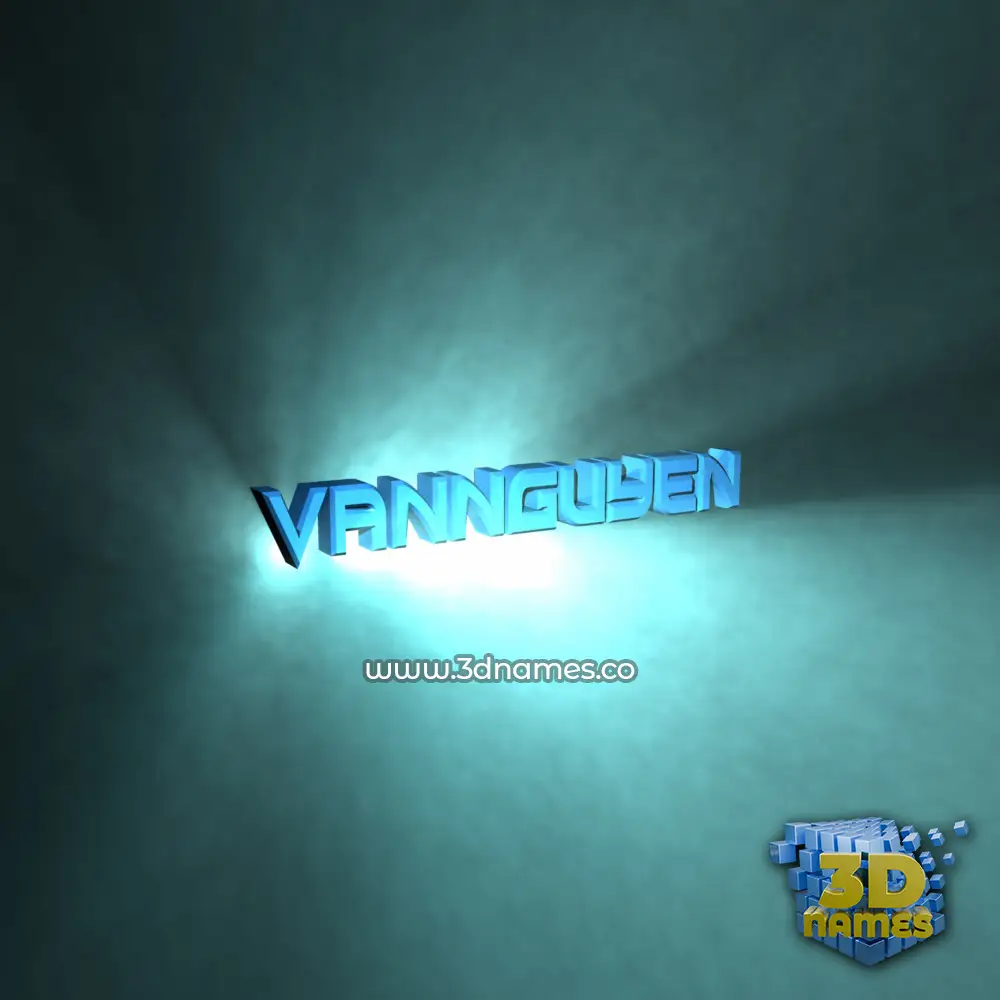 vannguyen in Light Shine style - 3D name wallpaper
