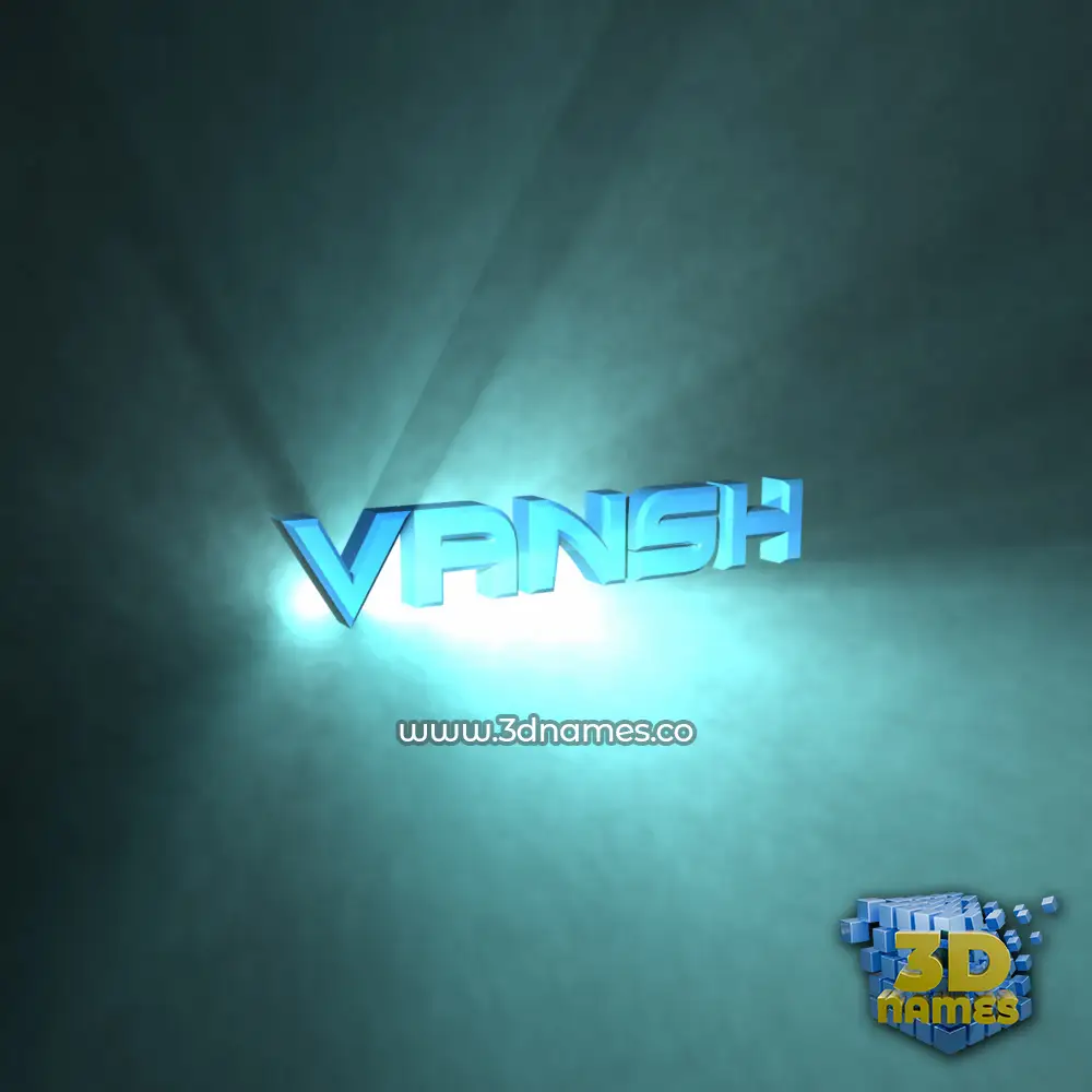 vansh in Light Shine style - 3D name wallpaper