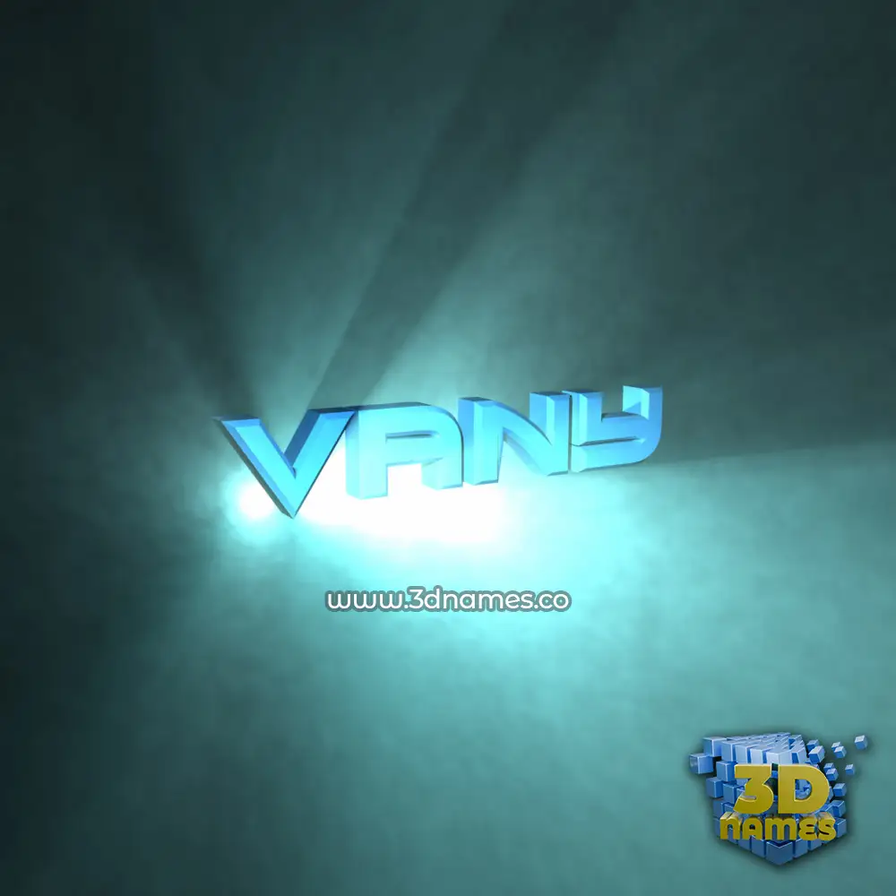 vany in Light Shine style - 3D name wallpaper