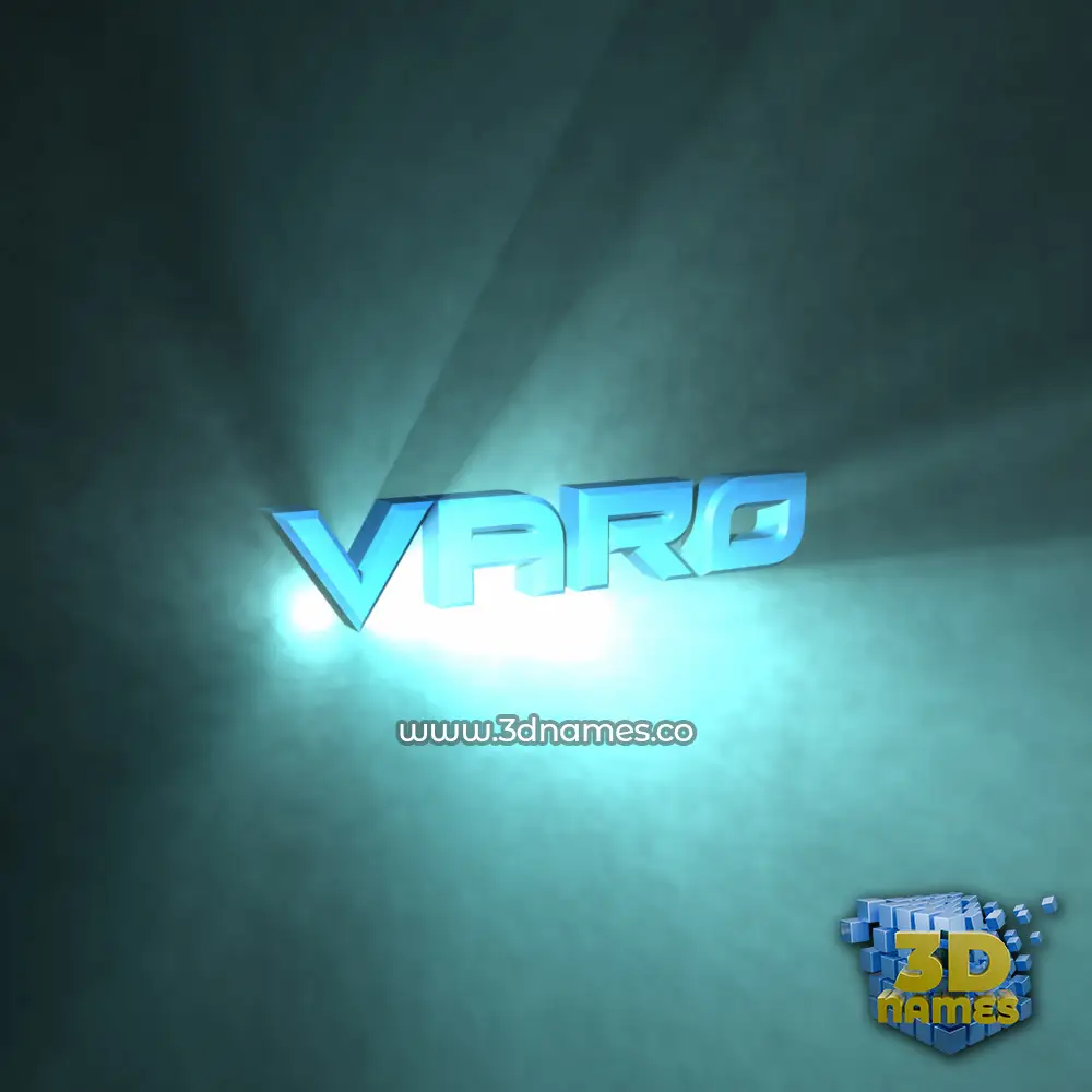 varo in Light Shine style - 3D name wallpaper
